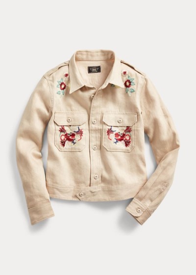 Women's Ralph Lauren Embroidered Linen Jackets | 762850VXQ